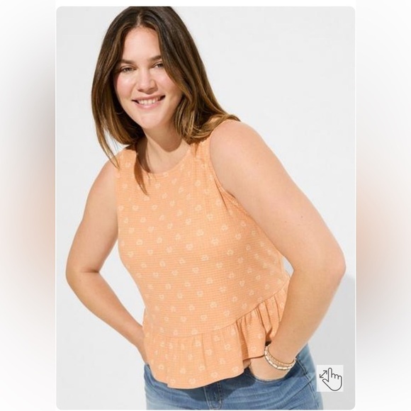 New Torrid Size Large (12) Texture Knit High Neck Ruffle Crop Top Polka Dot - Picture 3 of 3